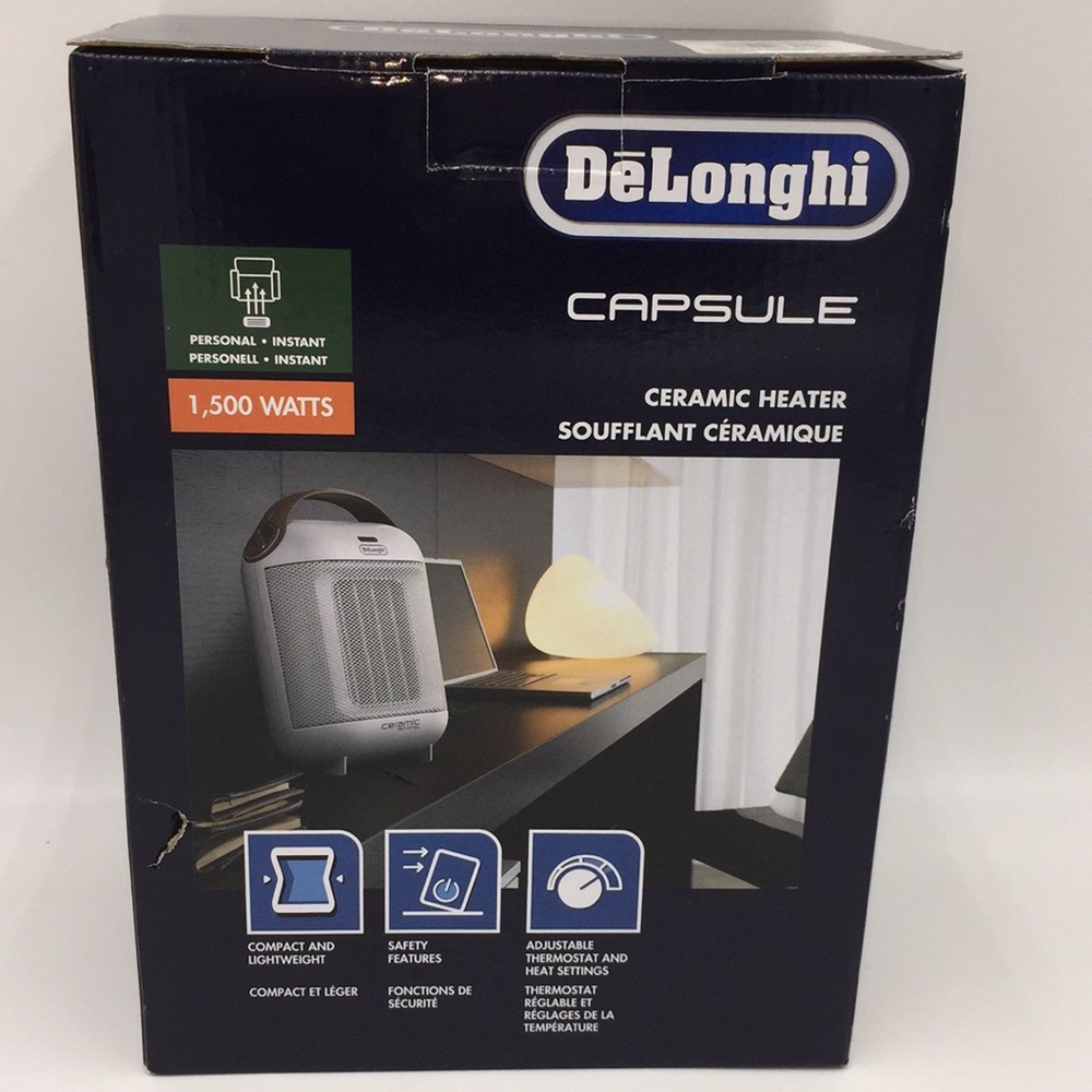 DeLonghi Capsule Electric Ceramic Heater 1500 W